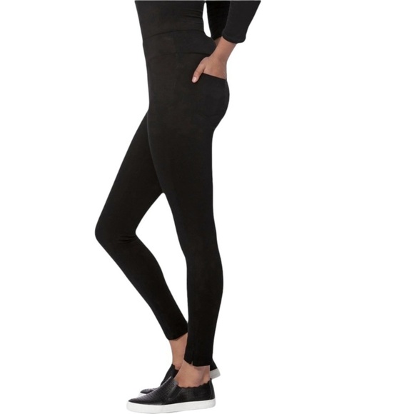 Lola Jeans Anna JBLK Mid Rise Leggings Black Size Large Ponte Knit - Picture 2 of 8